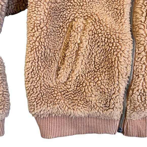 Gap Kids Tan Sherpa Zip Up Jacket L - Picture 4 of 5